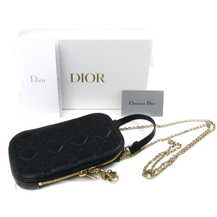 Christian Dior クリスチャンディオール レディディオール カナージュ フォンポーチ ブラック S0872ONMJ_M900 レディース【中古】