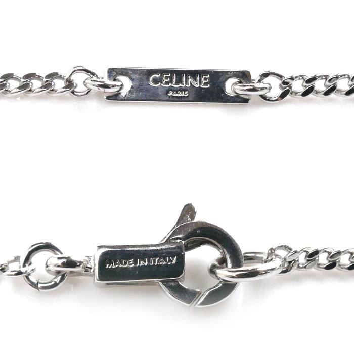 CELINE セリーヌ 真鍮 クリスタル トリオンフ ラインストーン ネックレス 460GB6BZI.36S 38/40/42cm レディース【中古】【美品】