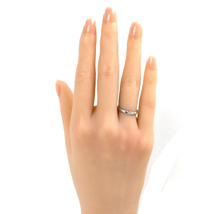 CHANEL シャネル Pt950プラチナ マトラッセ 3P ダイヤ リング・指輪 J2821 ダイヤモンド 7.5号 48 3.0g レディース【中古】