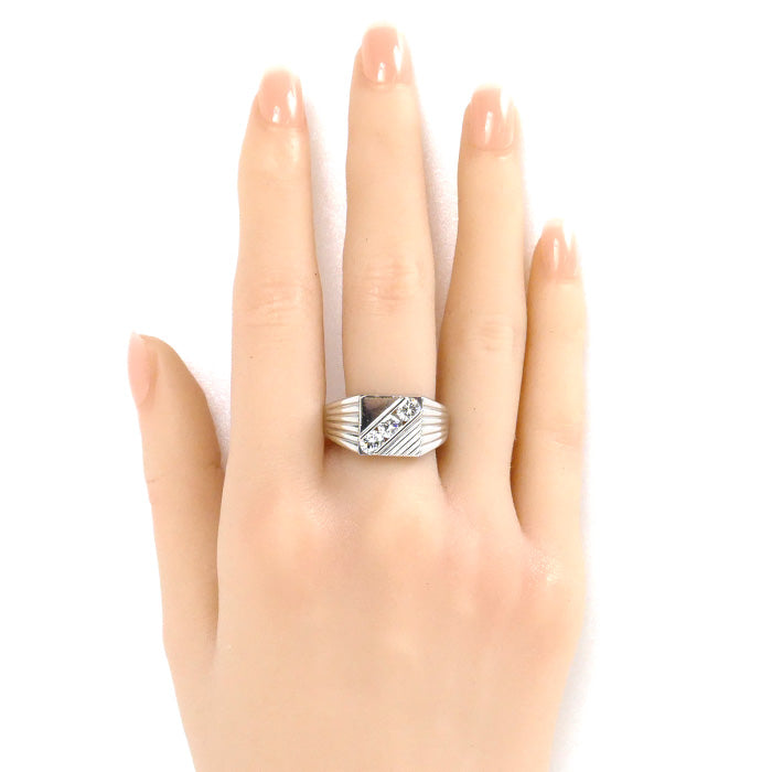 Pt900プラチナ ダイヤ リング・指輪 ダイヤモンド1.006ct 20号 14.5g メンズ【中古】