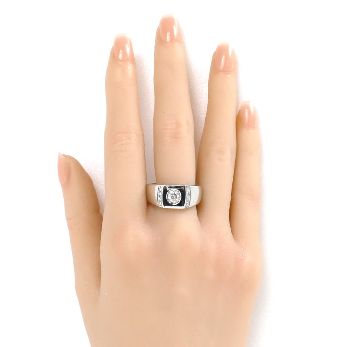 Pt900プラチナ ダイヤ リング・指輪 ダイヤモンド0.594ct/0.20ct 20号 24.6g メンズ【中古】