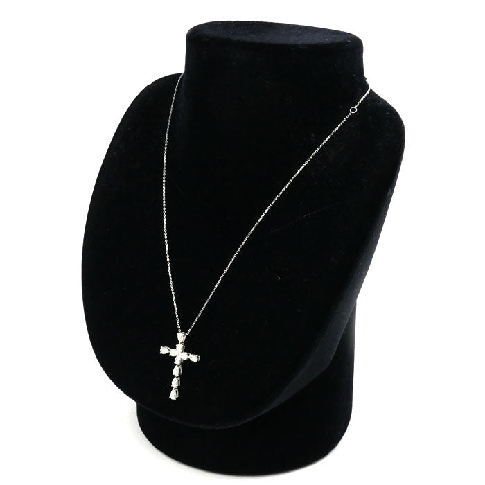 Pt900/850 クロス ネックレス ダイヤモンド1.52ct 4.1g 40cm レディース【中古】