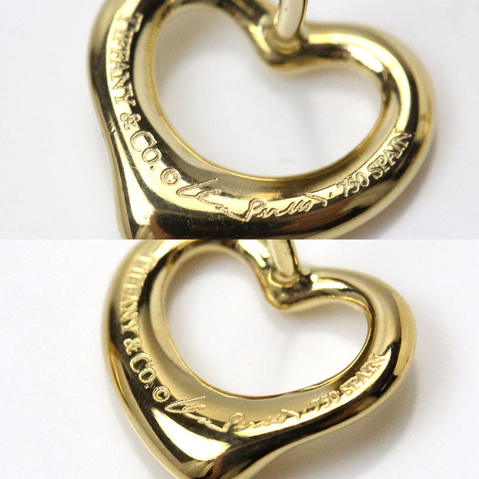 TIFFANY&Co. ティファニー K18YG イエローゴールド オープンハート ピアス 2.8g レディース【中古】【美品】