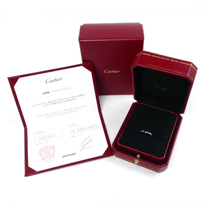 CARTIER カルティエ Pt950プラチナ バレリーナ カーブ ウェディング 3P ダイヤ リング・指輪 B4092949 ダイヤモンド 9号 49 3.2g レディース【中古】