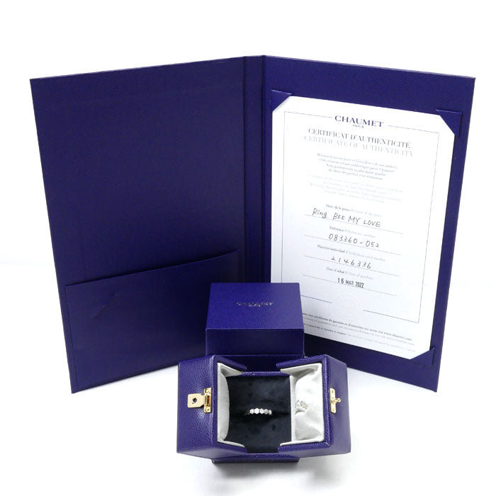 Chaumet ショーメ K18WG ホワイトゴールド ビーマイラブ ハニカム ダイヤ リング・指輪 083360 ダイヤモンド 11.5号 52 3.6g レディース【中古】【美品】