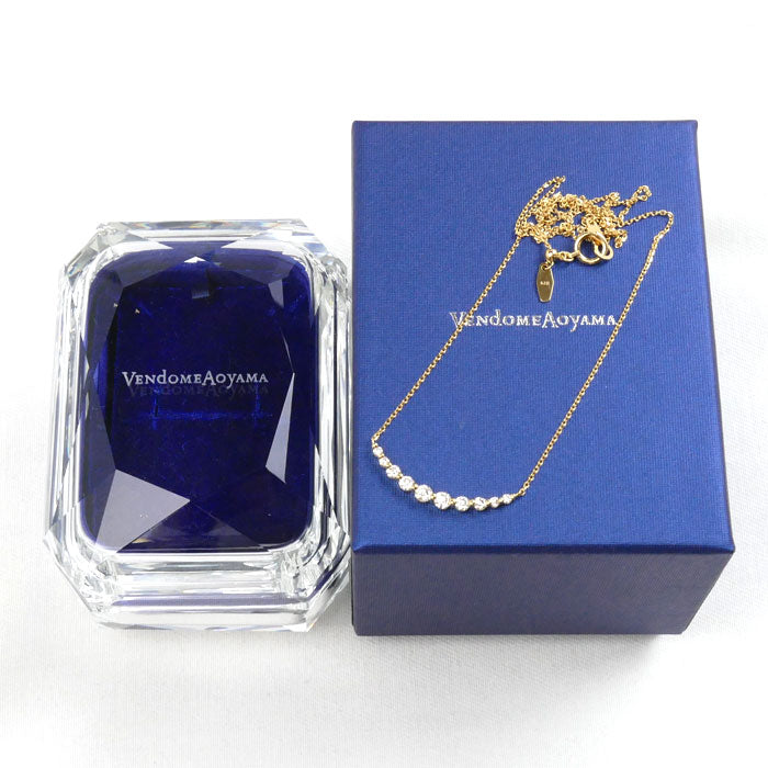 Vendome Aoyama ヴァンドーム青山 K18YG イエローゴールド リュール ネックレス AGVN607545DI ダイヤモンド0.45ct 2.6g ~45cm フリーチェーン レディース【中古】【美品】