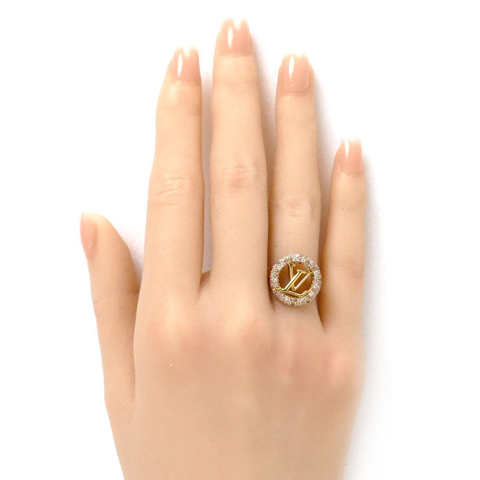 LOUIS VUITTON ルイ・ヴィトン GP ルイーズ トレゾール ラインストーン リング・指輪 M1221S TE3273 10号 レディース【中古】