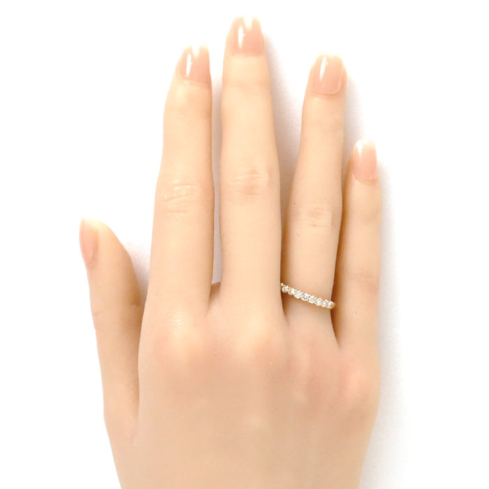 STAR JEWELRY スタージュエリー K18PG ピンクゴールド ハーフエタニティ リング・指輪 ダイヤモンド0.4ct 8号 2.6g レディース【中古】