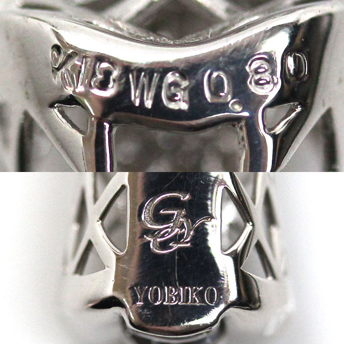 ゆきざき K18WG ホワイトゴールド ヨビコ クロス ダイヤ ペンダントトップ W31297.12.9.5 ダイヤモンド0.80ct 9.3g ユニセックス【中古】【美品】