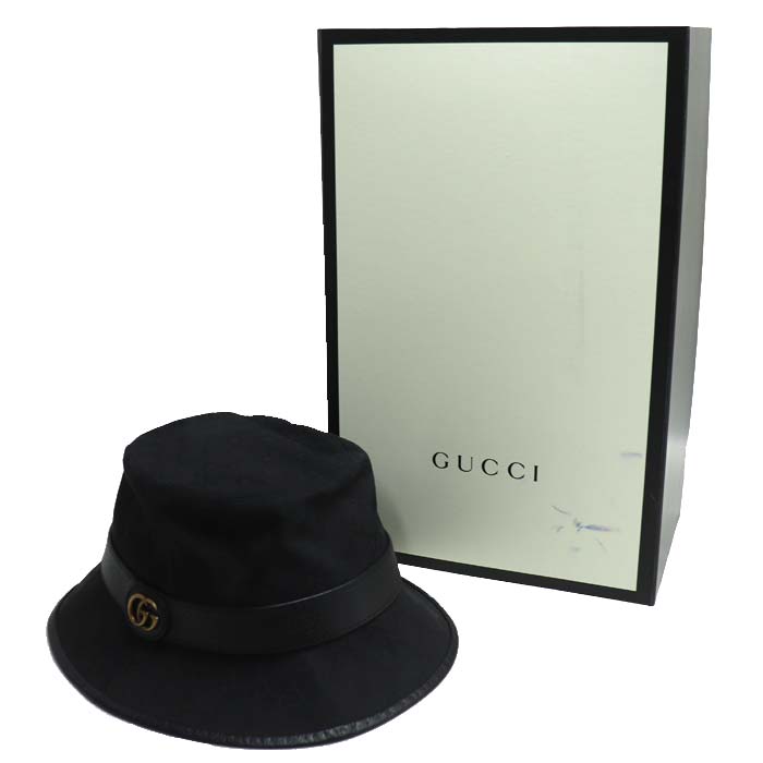 GUCCI グッチ オリジナル GGキャンバス バケットハット ハット ブラック 576587 4HG53 1060 L メンズ【中古】【美品】
