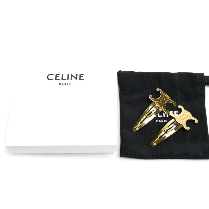 CELINE セリーヌ GP トリオンフ ヘアアクセサリー ヘアクリップ 46Z656BSL.35OR レディース【中古】