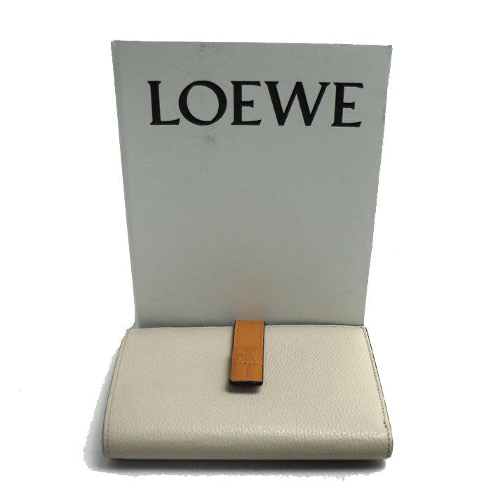 LOEWE ロエベ バーティカルウォレット ミディアム 二つ折り財布 ベージュ ライトオーツ/ハニー C660Z41X01 レディース【中古】
