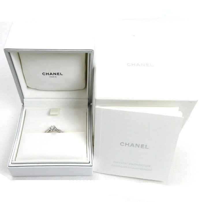 CHANEL シャネル Pt950プラチナ カメリア ダイヤ リング・指輪 J4143 ダイヤモンド0.25ct 9.5号 50 5.2g レディース【中古】【美品】