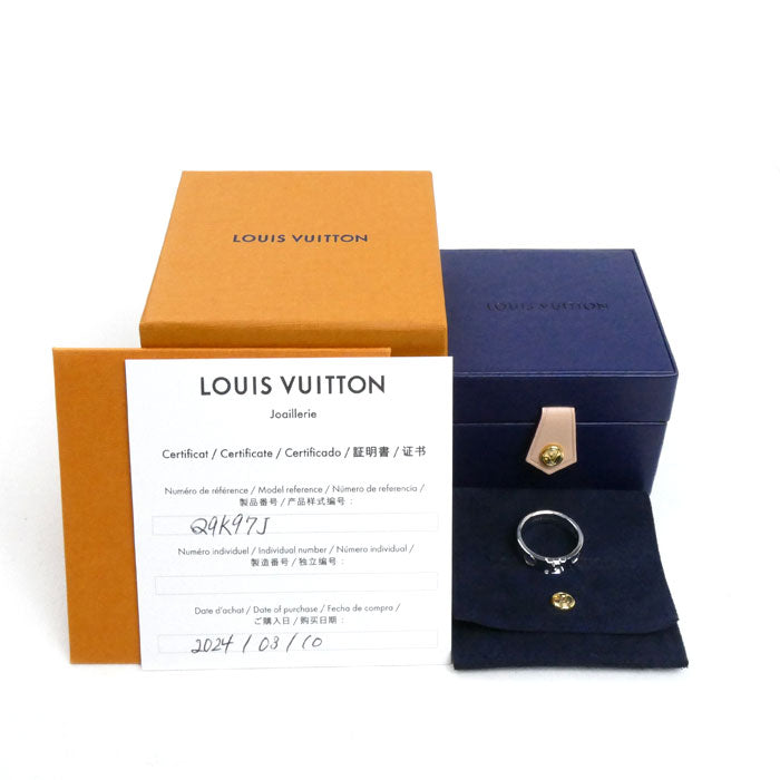 LOUIS VUITTON ルイ・ヴィトン K18WG ホワイトゴールド バーグアンプラント LV リング・指輪 Q9K97J G63827 16号 56 6.6g レディース【中古】【美品】