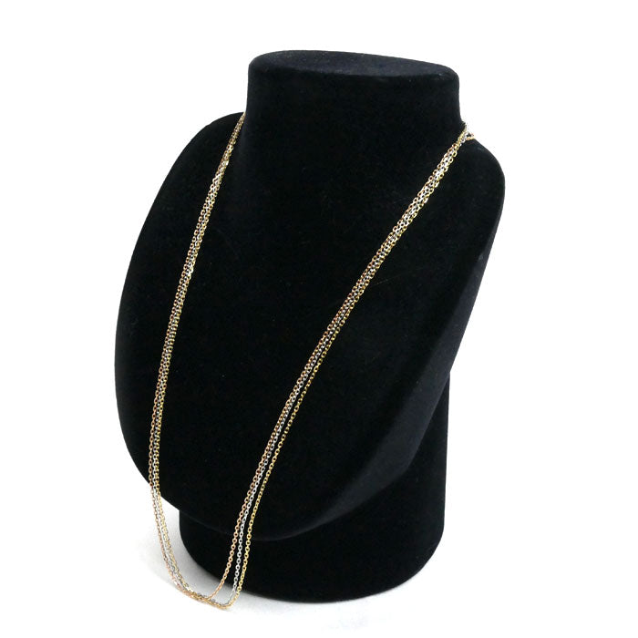CARTIER カルティエ K18YG/PG/WG スリーゴールド トリプルチェーン ネックレス 10.9g 56cm レディース【中古】【美品】