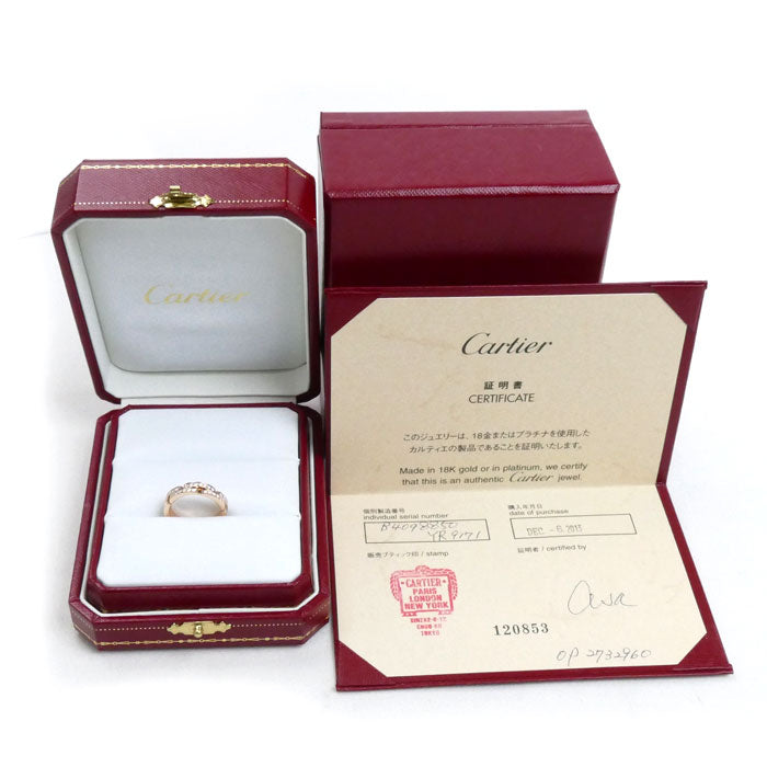 CARTIER カルティエ K18PG ピンクゴールド マイヨンパンテール ハーフ ダイヤ リング・指輪 B4098850 ダイヤモンド 10号 50 5.8g セミパヴェセッティング レディース【中古】【美品】