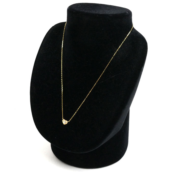 BELLESIORA ベルシオラ K18YG イエローゴールド ダイヤ ネックレス ダイヤモンド0.14ct 1.8g 36.5/40cm ハート レディース【中古】
