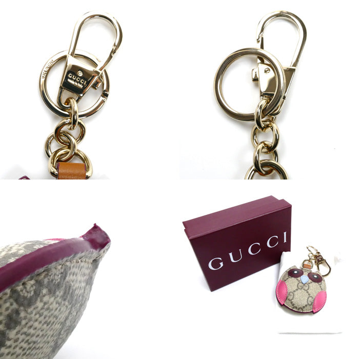 GUCCI グッチ アウル(ふくろう)シェイプ バッグ チャーム キーホルダー マルチカラー 821813 9AAGU 8075 ユニセックス【中古】【美品】