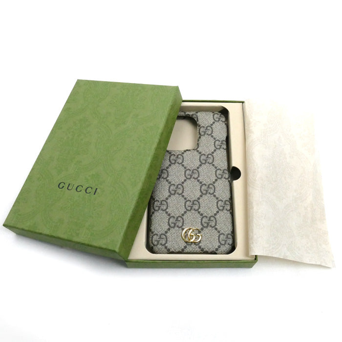 GUCCI グッチ オフィディア iPhone 15 Pro ケース 携帯・スマホアクセサリー ベージュ/エボニー 763801 K5I0G 9742 ユニセックス【中古】