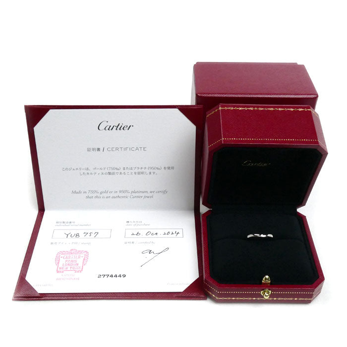 CARTIER カルティエ Pt950プラチナ バレリーナ カーブ ウェディング 3Pダイヤ リング・指輪 B4092950 ダイヤモンド 10号 50 3.2g レディース【中古】【美品】