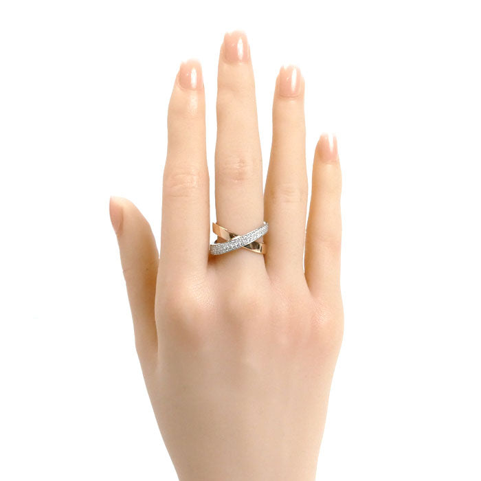 Vendome Aoyama ヴァンドーム青山 K18PG ピンクゴールド Pt950プラチナ ダイヤモンド リング・指輪 AGCR000814DI ダイヤモンド0.30ct 14号 8.4g オーダー品 レディース【中古】