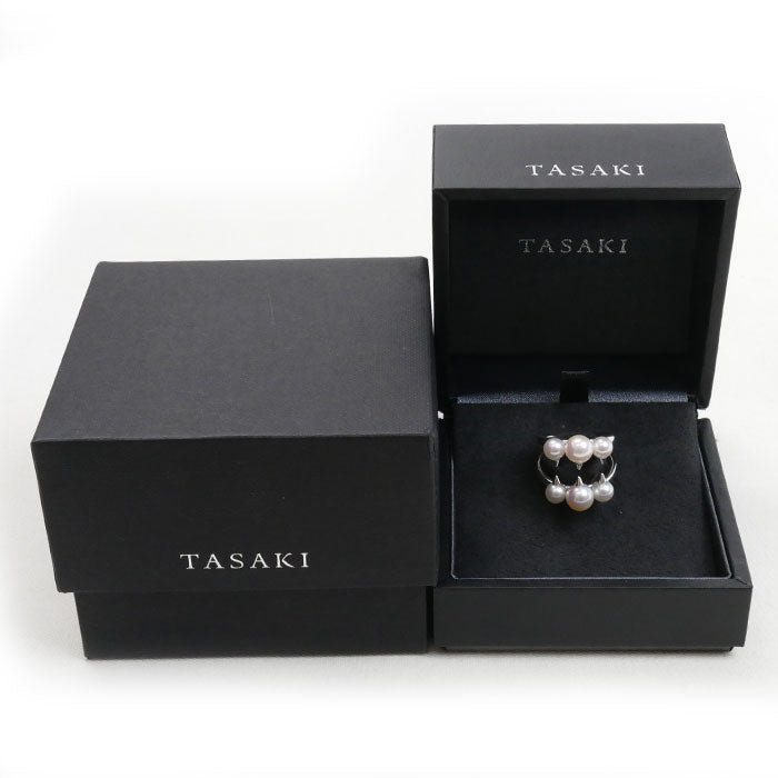 TASAKI タサキ K18WG ホワイトゴールド デインジャー シグネチャー パール リング・指輪 R-4497-18KWG アコヤパール約5.0~6.3mm 9号 8.1g レディース【中古】【美品】
