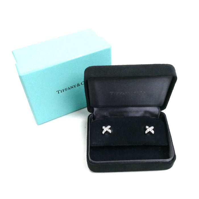 TIFFANY&Co. ティファニー K18WG ホワイトゴールド シグネチャー ダイヤ ピアス ダイヤモンド 5.8g レディース【中古】