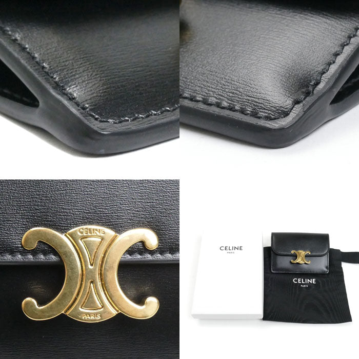 CELINE セリーヌ トリオンフ カードケース カードケース ブラック 10I583DPV.38NO レディース S-IE-4211【中古】【美品】