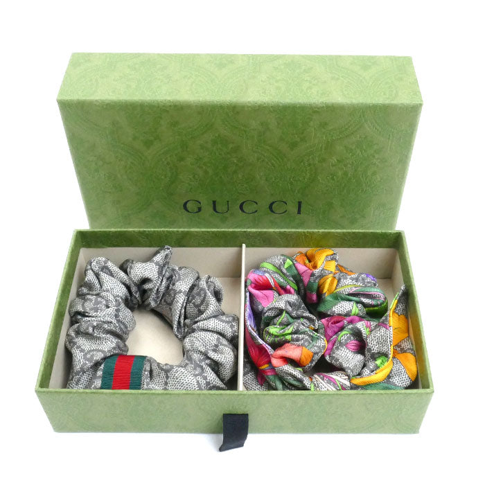 GUCCI グッチ シルク GGシルク シュシュ セット ヘアアクセサリー シュシュ 765564 3G001 9700 レディース【中古】【美品】