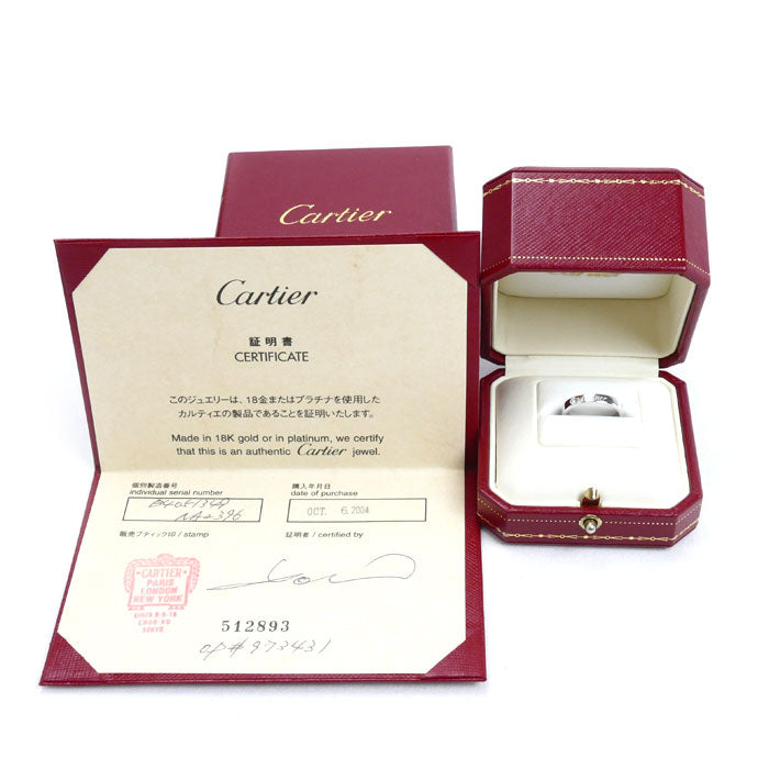 CARTIER カルティエ Pt950プラチナ エングレーブド 1P ダイヤ リング・指輪 B4051349 ダイヤモンド 9号 49 4.8g レディース【中古】【美品】