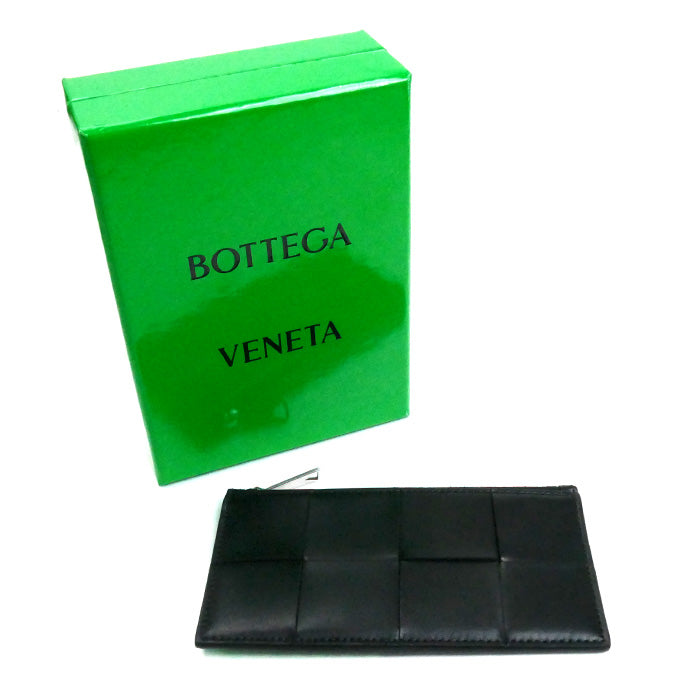 BOTTEGAVENETA ボッテガヴェネタ マキシイントレチャート コインケース ブラック/パラキート 749460VBWD41120 レディース【中古】【美品】