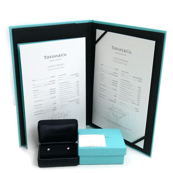 TIFFANY&Co. ティファニー Pt950プラチナ スタッド ダイヤ ピアス ダイヤモンド0.30ct/0.30ct 2.8g レディース【中古】