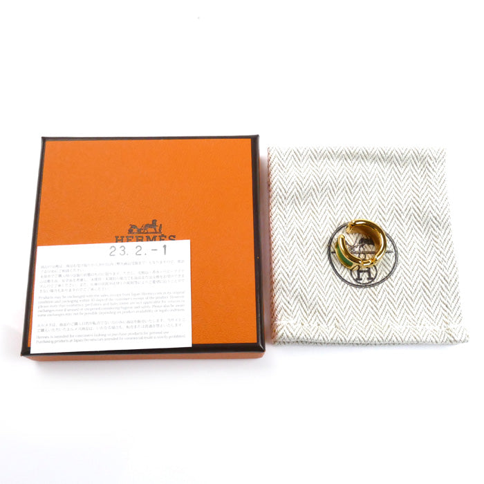 HERMES エルメス GP レザー イヤーカフ オランプPM イヤリング 3.9g レディース【中古】【美品】
