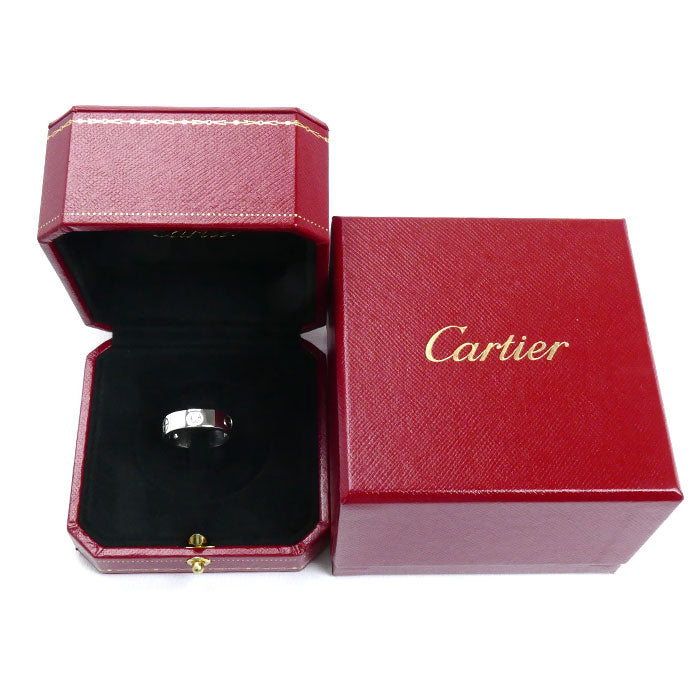 CARTIER カルティエ K18WG ホワイトゴールド ラブ ハーフ ダイヤ リング・指輪 B4032553 ダイヤモンド 13号 53 9.0g レディース【中古】【美品】