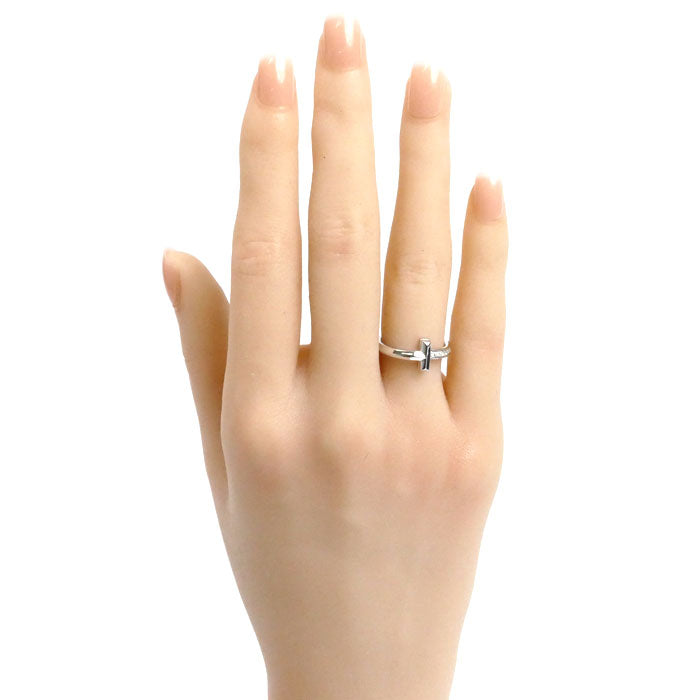 TIFFANY&Co. ティファニー K18WG ホワイトゴールド Tワン ナロー ダイヤ リング・指輪 67795490 ダイヤモンド0.07ct 8号 4.0g レディース【中古】【美品】