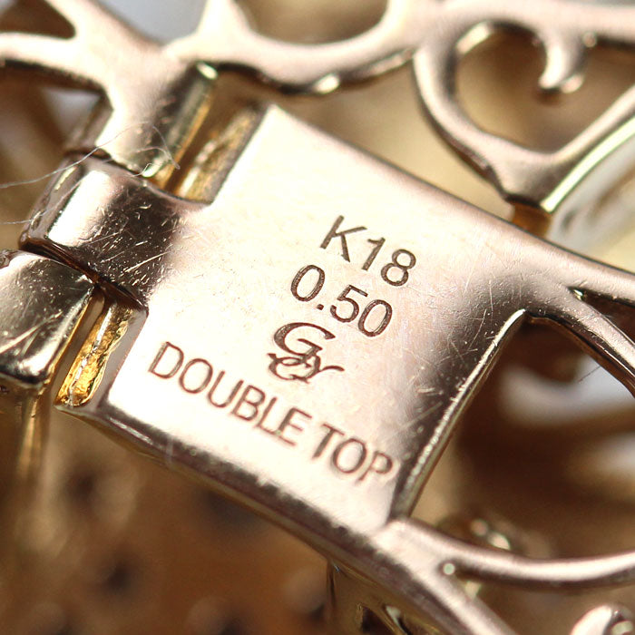 ゆきざき K18PG ピンクゴールド ダブルトップ ダイヤ ペンダントトップ W50119.12.22.5 ダイヤモンド0.50ct 7.0g ユニセックス【中古】