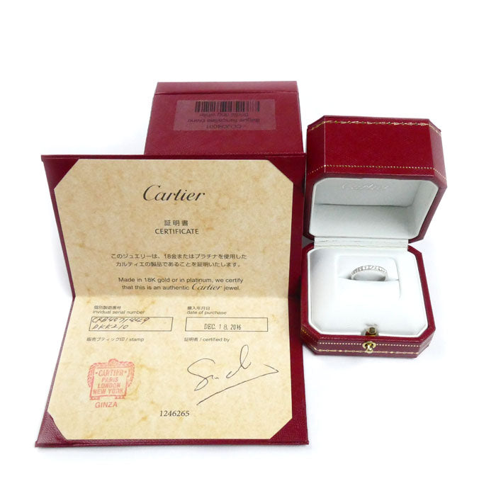 CARTIER カルティエ Pt950プラチナ ハーフエタニティ ダイヤ リング・指輪 B4071449 ダイヤモンド 9号 49 2.9g レディース【中古】【美品】