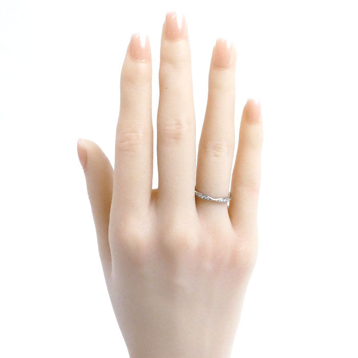 CHANEL シャネル Pt950プラチナ カメリア ハーフエタニティ ダイヤ リング・指輪 J10835 ダイヤモンド 7号 47 3.2g レディース【中古】【美品】