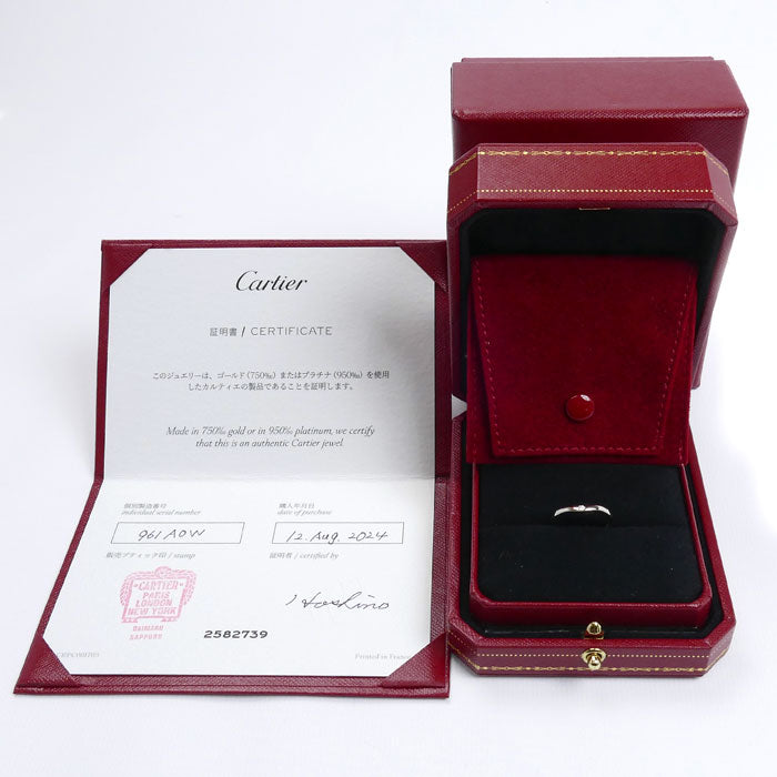 CARTIER カルティエ Pt950プラチナ バレリーナ カーブ ウェディング 3P ダイヤ リング・指輪 B4092949 ダイヤモンド 9号 49 3.2g レディース【中古】【美品】