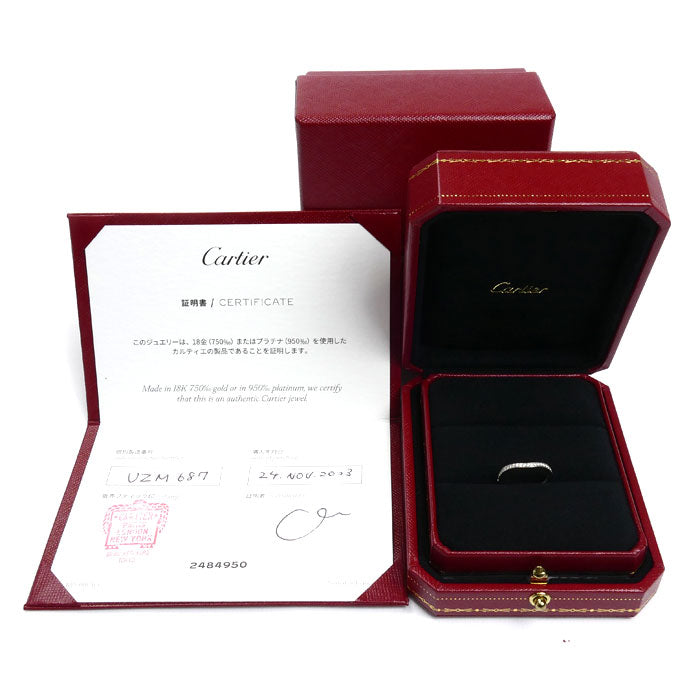 CARTIER カルティエ Pt950プラチナ バレリーナ カーブ ハーフエタニティ ダイヤ リング・指輪 B4093047 ダイヤモンド 7号 47 2.8g レディース【中古】【美品】