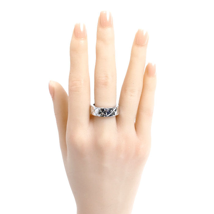 CHANEL シャネル K18WG ホワイトゴールド マトラッセ リング・指輪 17号 57 14.6g レディース【中古】【美品】