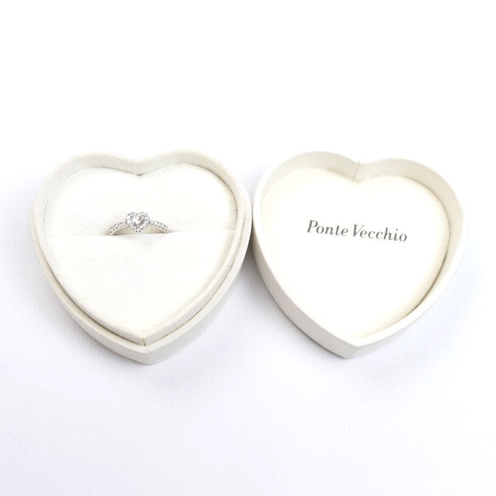 Ponte Vecchio ポンテヴェキオ Pt900プラチナ ハッピーハート e03hh リング・指輪 NG0808E002WDMM ダイヤモンド0.213ct ダイヤモンド0.22ct 8.5号 3.6g レディース【中古】【美品】