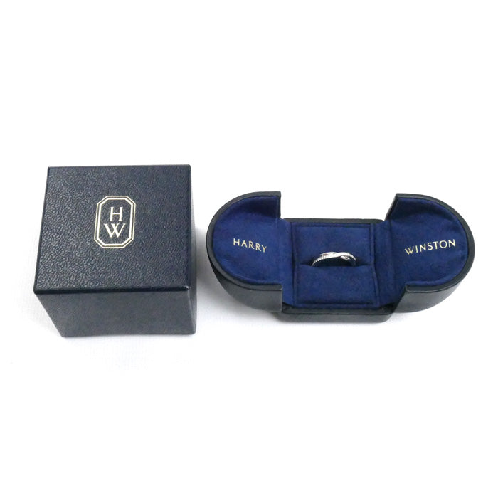 HARRY WINSTON ハリーウィンストン Pt950プラチナ トリスト・ワンロウ・バンド パヴェ リング・指輪 WBDPRD1RTST ダイヤモンド 9号 5.2g レディース【中古】【美品】