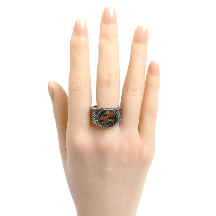 GUCCI グッチ シルバー925 インターロッキングG アラベスク リング・指輪 19号 13.2g レディース【中古】