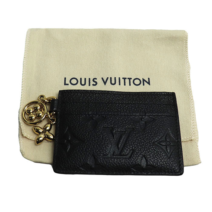 LOUIS VUITTON ルイ・ヴィトン ポルト カルト LVチャーム カードケース モノグラムアンプラント ブラック M82132 ICチップ レディース【中古】【美品】