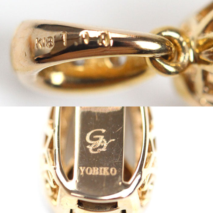 ゆきざき K18PG ピンクゴールド ヨビコ ダイヤ ペンダントトップ W31289PG ダイヤモンド1.00ct 9.2g ユニセックス【中古】【美品】