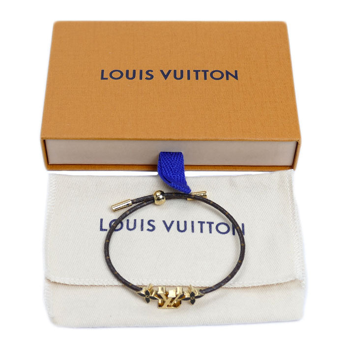 LOUIS VUITTON ルイ・ヴィトン メタル モノグラムキャンバス LV クルー ブレスレット M1019Z レディース【中古】【美品】