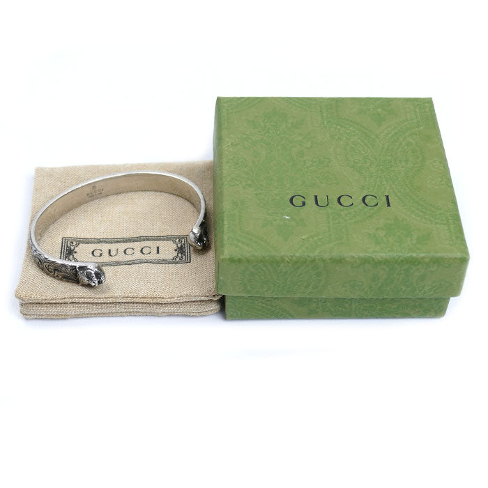 GUCCI グッチ シルバー925 ガーデン キャットヘッド バングル 433575 J8400 0811
17 33.9g レディース【中古】
