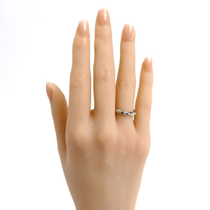 Boucheron ブシュロン Pt950プラチナ ファセット 1P ダイヤ リング・指輪 ダイヤモンド 13号 53 4.7g レディース【中古】