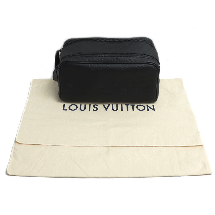 LOUIS VUITTON ルイ・ヴィトン ドップキット セカンドバッグ モノグラムシャドウ ブラック M12645 ICチップ メンズ【中古】【美品】